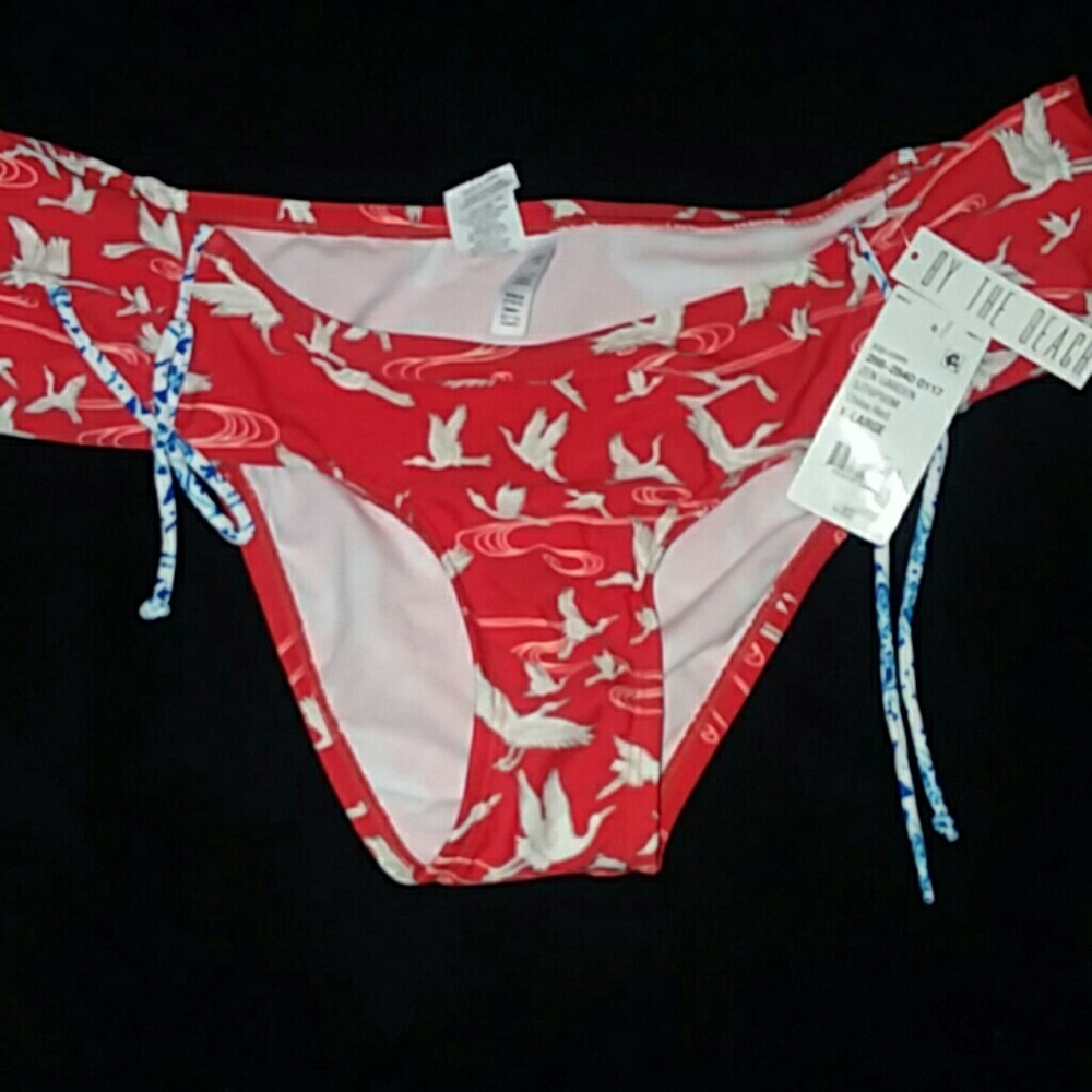 NWT Zen garden sz L reddish orange bird design
